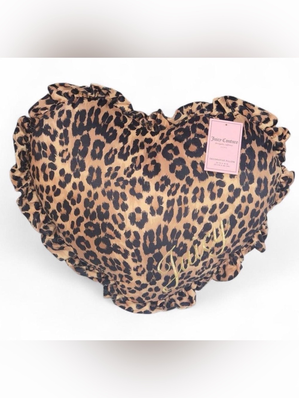 Juicy Couture Leopard Heart Shaped Pillow